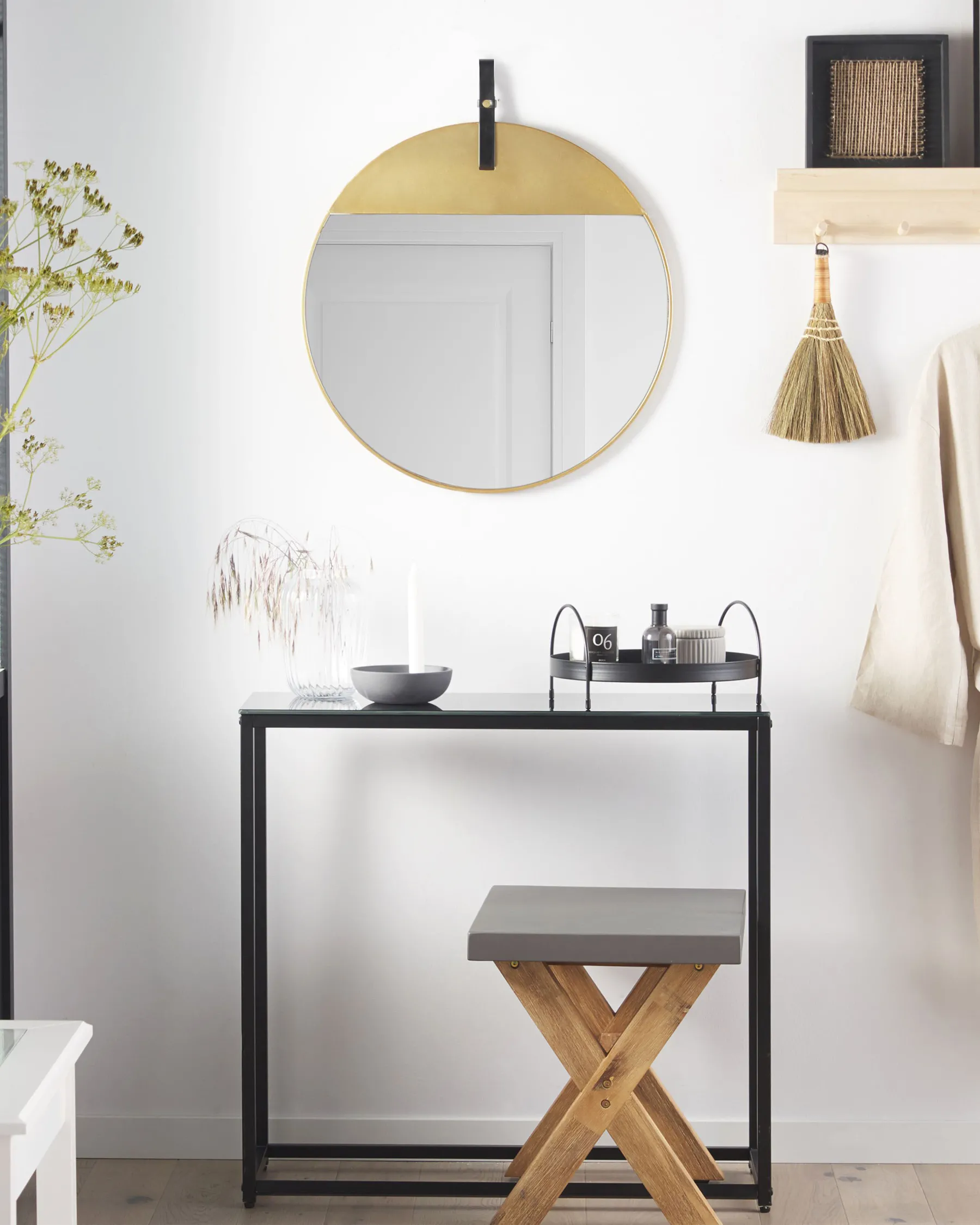 Wall Mirror GURS 60 cm 60 cm Metal Gold_807355