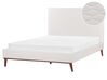 Sametová postel 140 x 200 cm bílá BAYONNE_901319