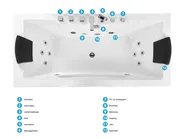 Hörnbubbelbadkar med LED HAWES II 1800 x 800 mm Vit_808733