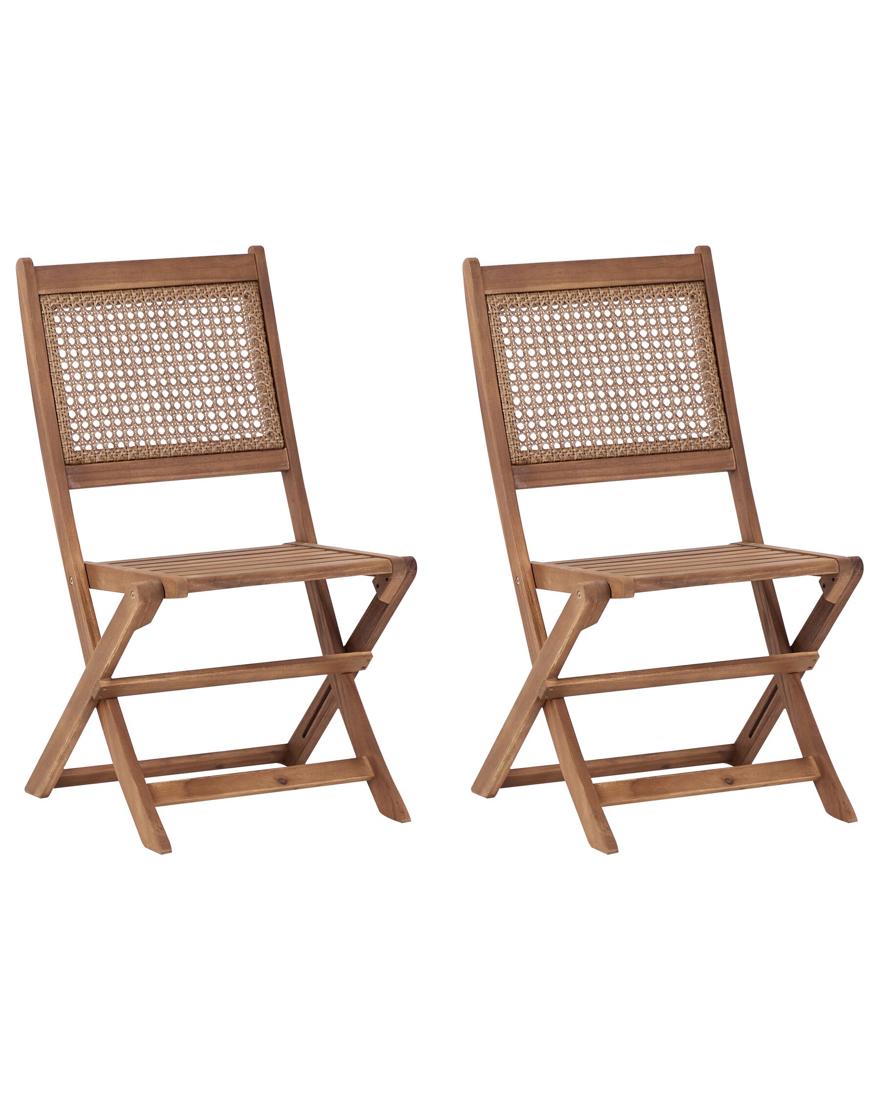 Lot de 2 chaises de jardin en bois d'acacia certifié clair PARAGGI_928450