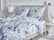 Set Copripiumino BALLARD 135 x 200 cm Raso di Cotone Blu_1178137