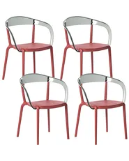 Set of 4 Garden Chairs MALEVIZI Stacking Red_1043528