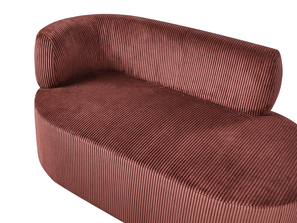 Left-Hand Chaise Longue VANVEY Corduroy Red_1004206