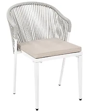Set of 2 Garden Chairs with Cushions PARANEA Metal Off-White_1179673