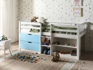 Mid Sleeper Bed Wood SUSVILLE 90 x 200 cm (EU Single) Blue_1038881