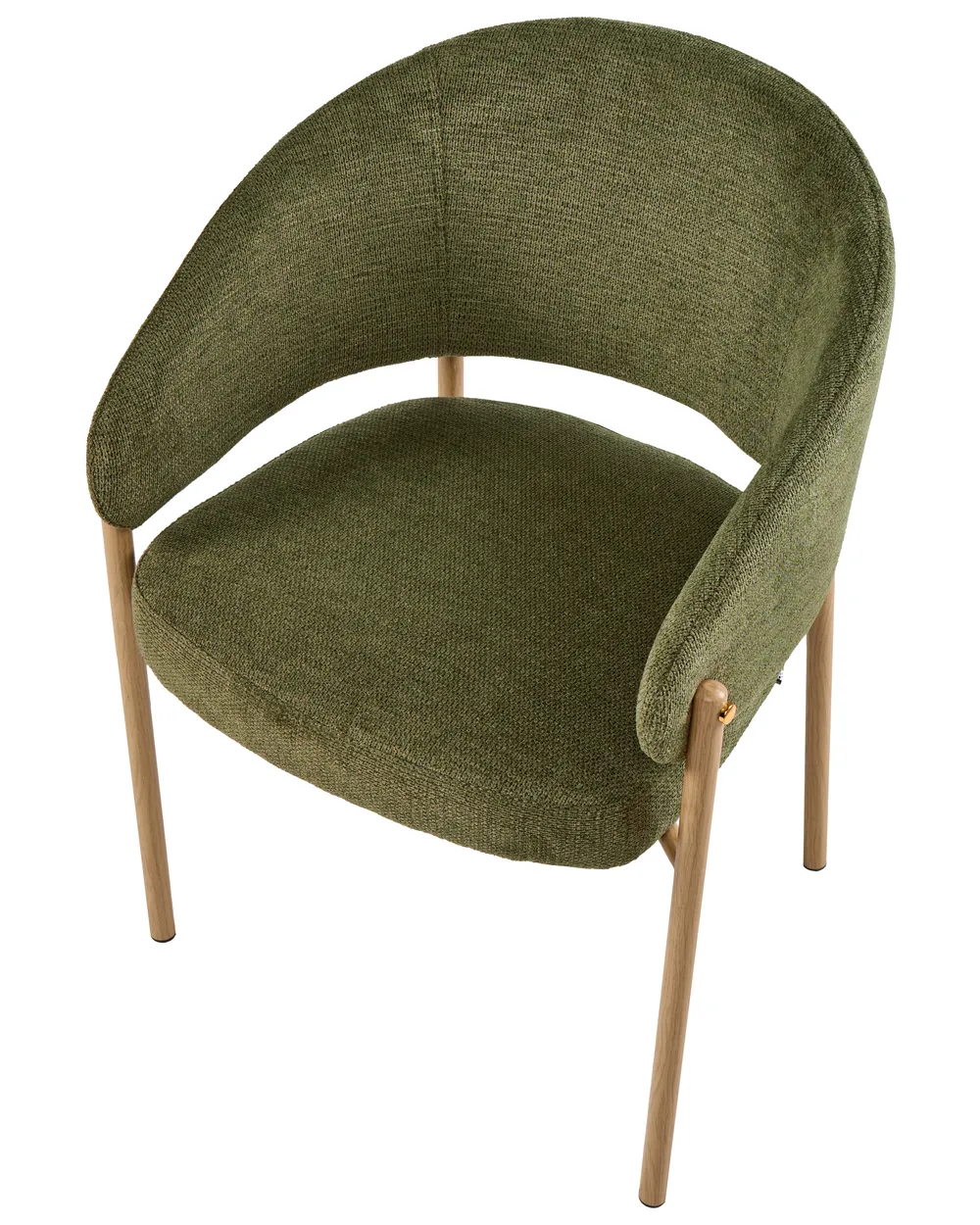 Set of 2 Dining Chairs ZANE Fabric Green_1042488