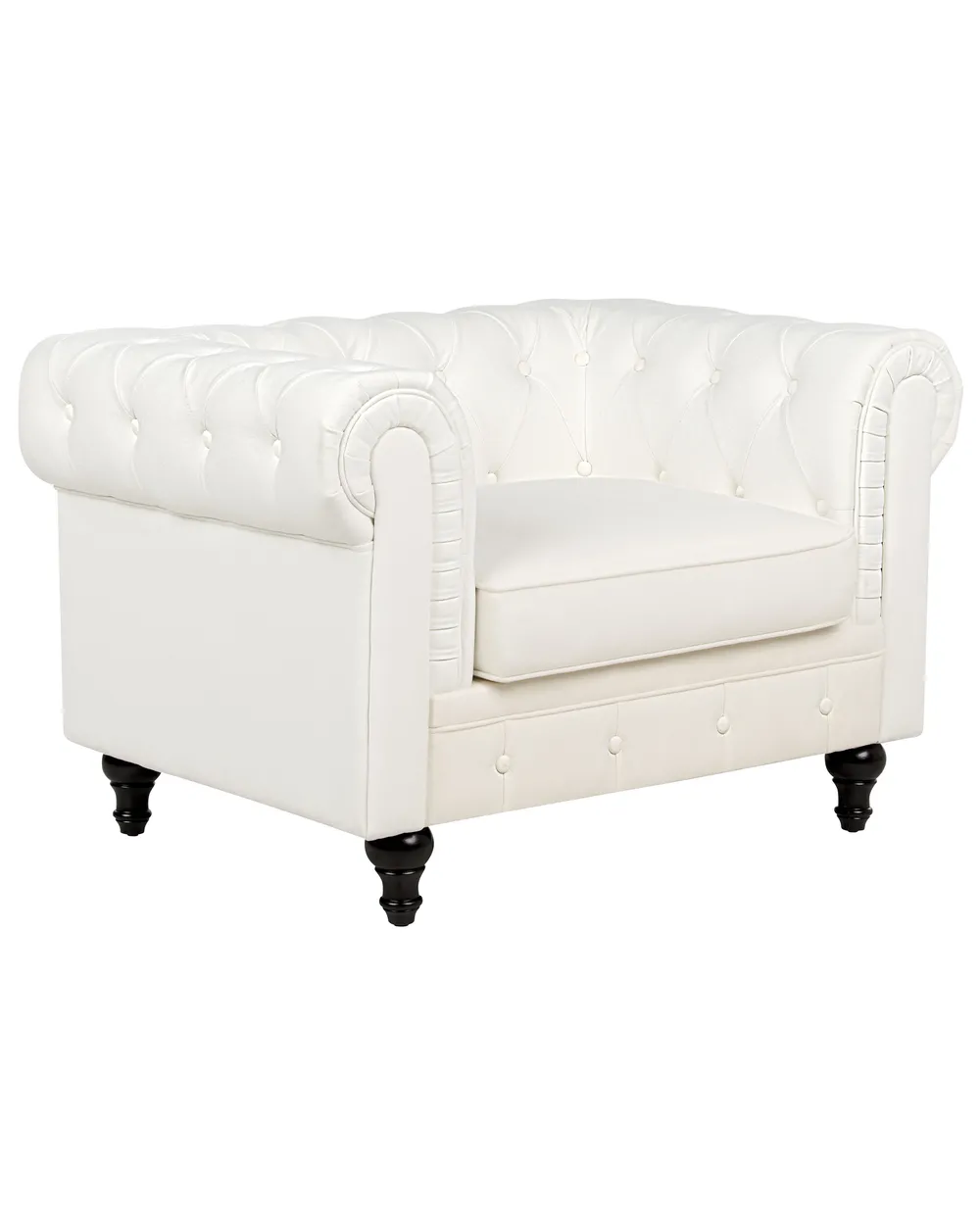Poltrona CHESTERFIELD Tessuto Bianco sporco