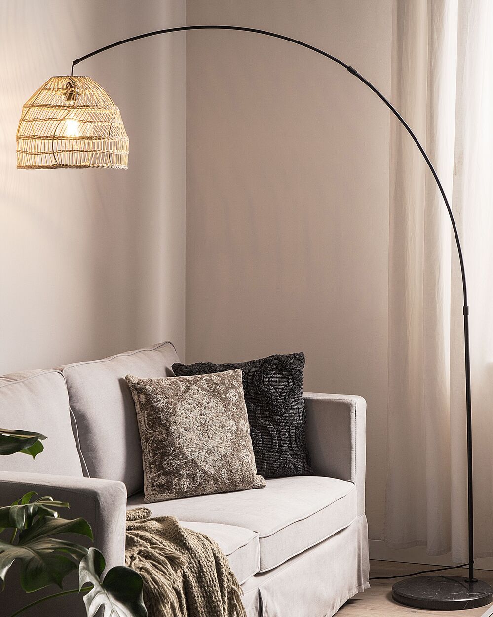 Floor Lamp GUAVIARE Rattan Beige Beliani