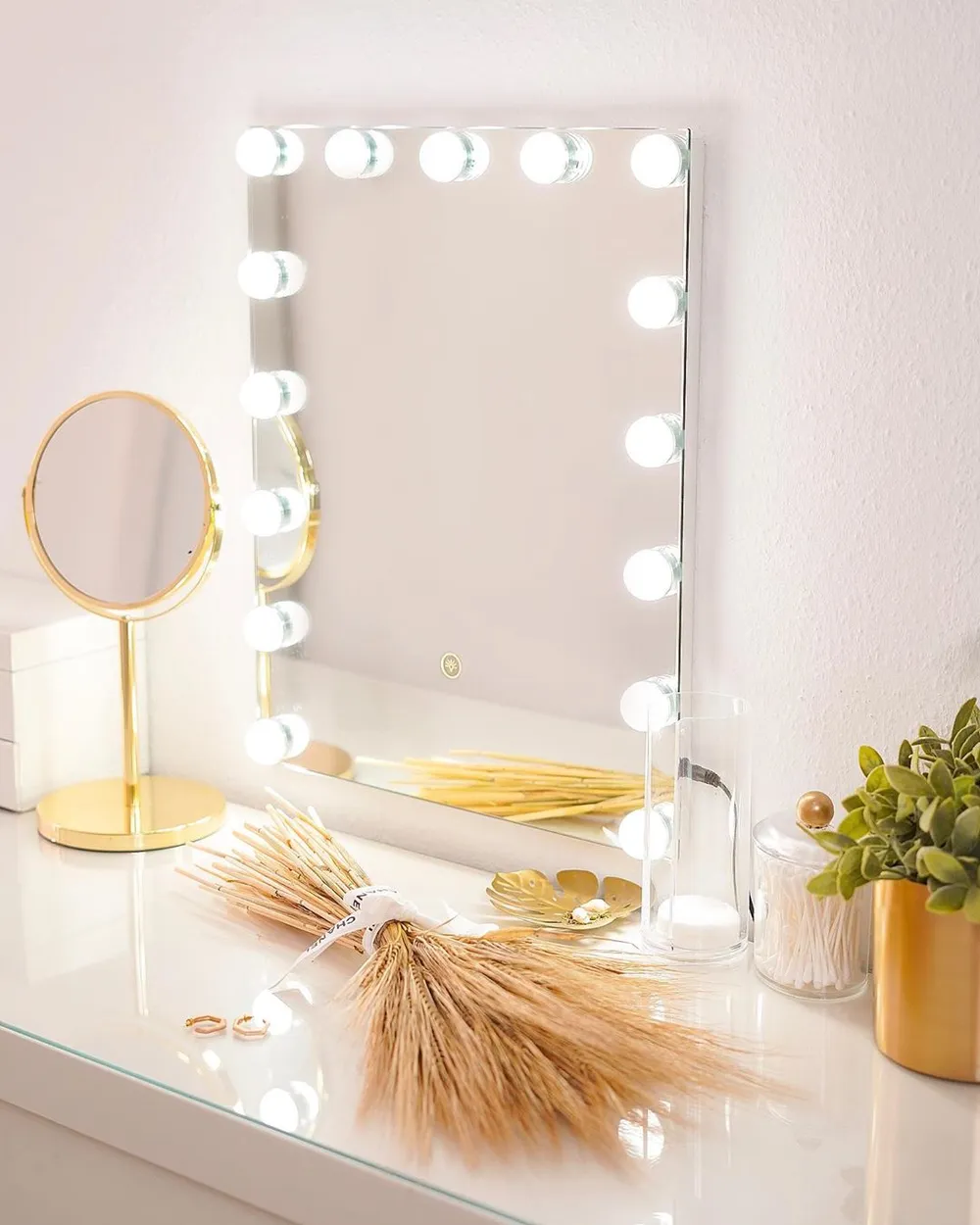 Lustro łazienkowe LED LUCENAY 40 cm 50 cm Srebrny_775339