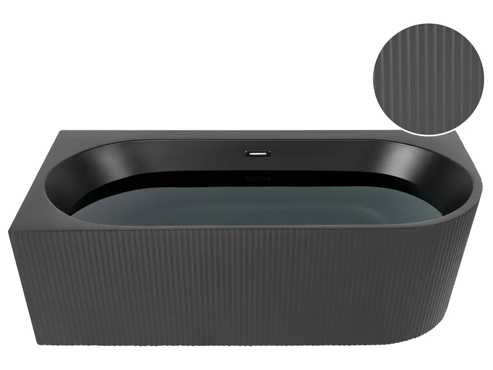 Hoekbad GOCTA Rechterzijde 170 x 80 cm Zwart