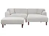 Corner Sofa HOLT with Ottoman Fabric Light Grey Left Hand