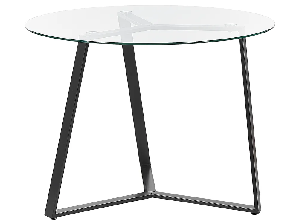 Dining Table KEBRI Black 100 cm 100 cm Tempered Glass_821715