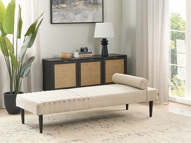 Fabric Chaise Lounge Beige MAURIAC 