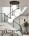 Lámpara colgante de 5 luces RIANA Vidrio Negro