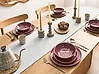 Set of 12 Dinnerware HOPS Stoneware Burgundy