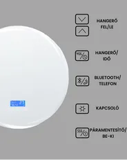 LED fürdőszobai tükör TANAY 60 cm 60 cm Beépített Bluetooth Hangszóróval Ezüst_940468
