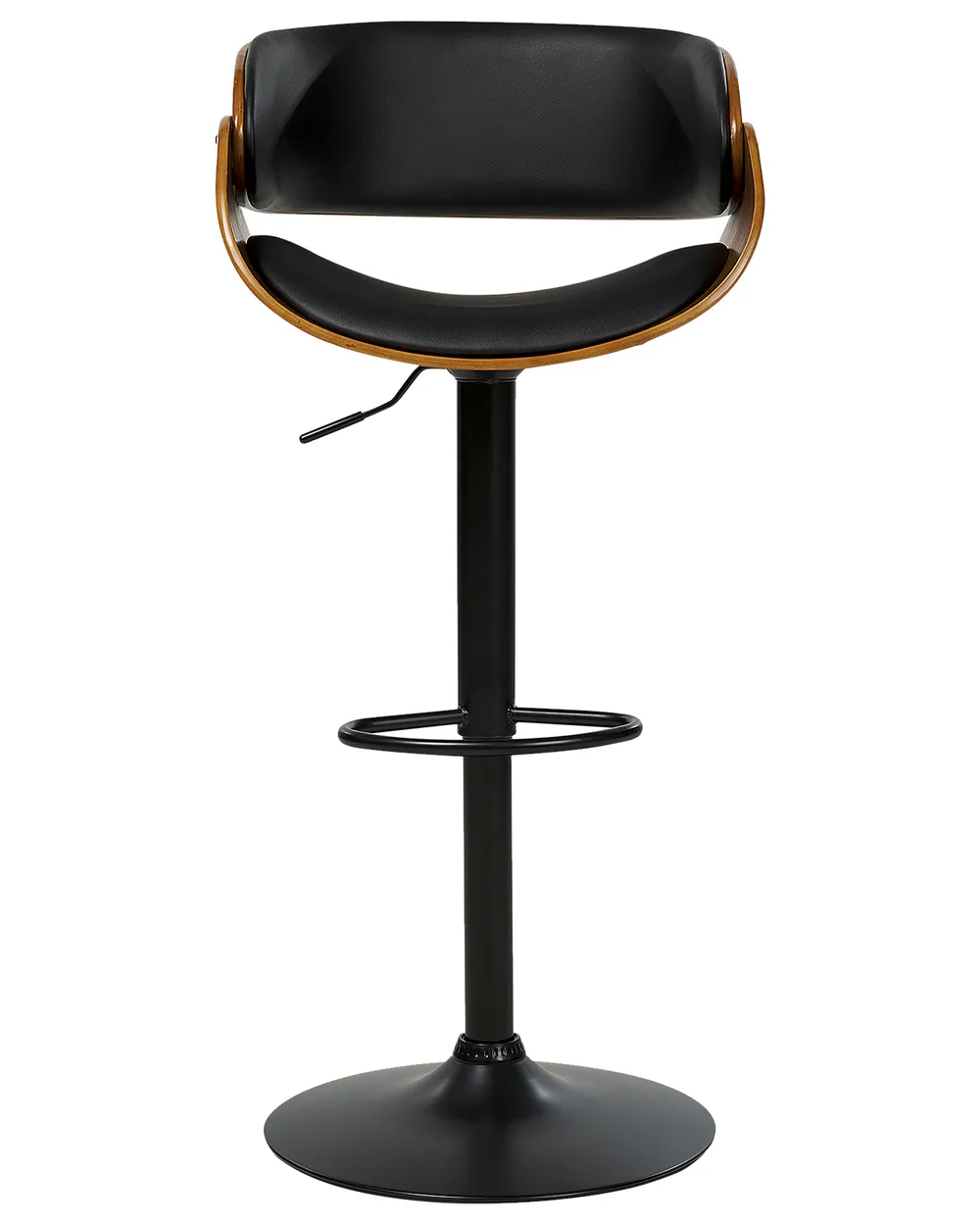 Set of 2 Bar Chairs BAKU II Swivel Faux Leather Black_953012