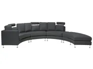 Curved Sofa 7 Seater ROTUNDE Fabric Dark Grey_694740