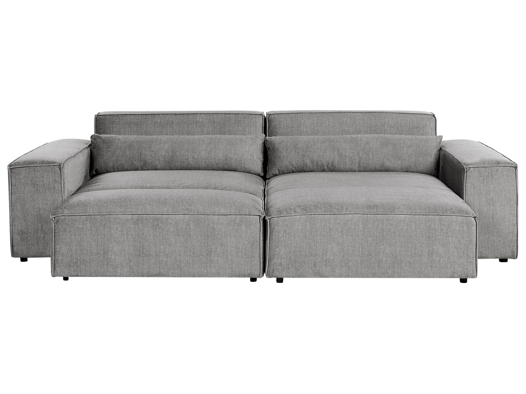 Canapé d'angle à gauche modulable 2 places en tissu avec ottoman gris HELLNAR_911872