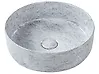 Countertop Basin GUDAR ⌀ 370 mm Ceramic Grey Concrete Effect