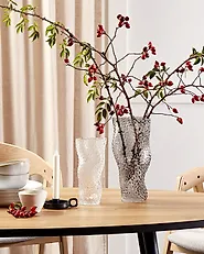 Flower Vase ELATOS 23 cm Glass Transparent_1179951
