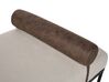 Faux Linen/Faux Leather Living Room Set Beige and Dark Brown MALMOS_931612