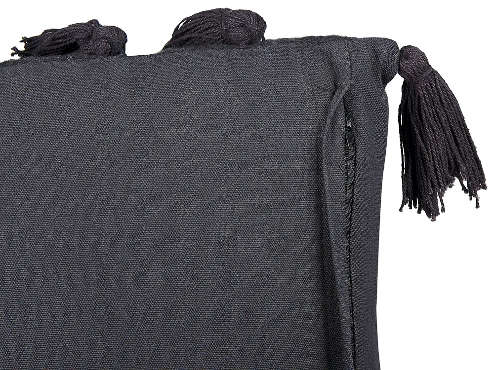 Set di 2 federe per cuscini in stile boho nero e crema, 45x45
