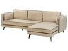 Left Hand Velvet Corner Sofa Beige ALTAN_878489