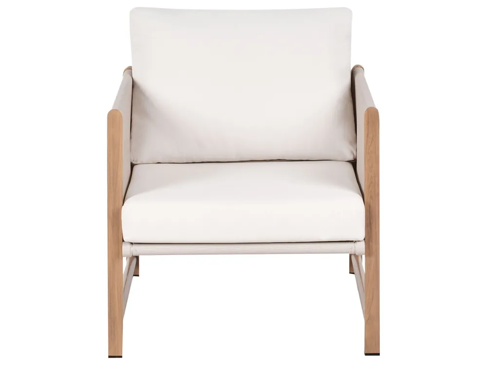 Garden Lounge Set with Table and Ottoman 5 Seater NOLA Metal Light Beige_998399