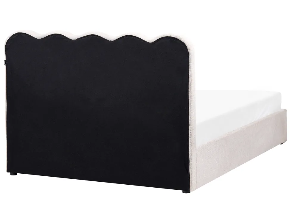 Bett mit Stauraum NANTERRE Stoff Hellbeige 140 x 200 cm_1082344