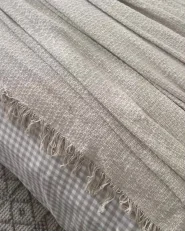 Bedspread YERBENT Cotton 150 x 200 cm Light Grey_1160784