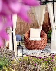 Gazebo PORTEL 350 cm 350 cm Metal Beige_1171411