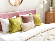 Set of 2 Decorative Cushions YUZURI 45 x 45 cm Velvet Light Green Animal Pattern_1079184