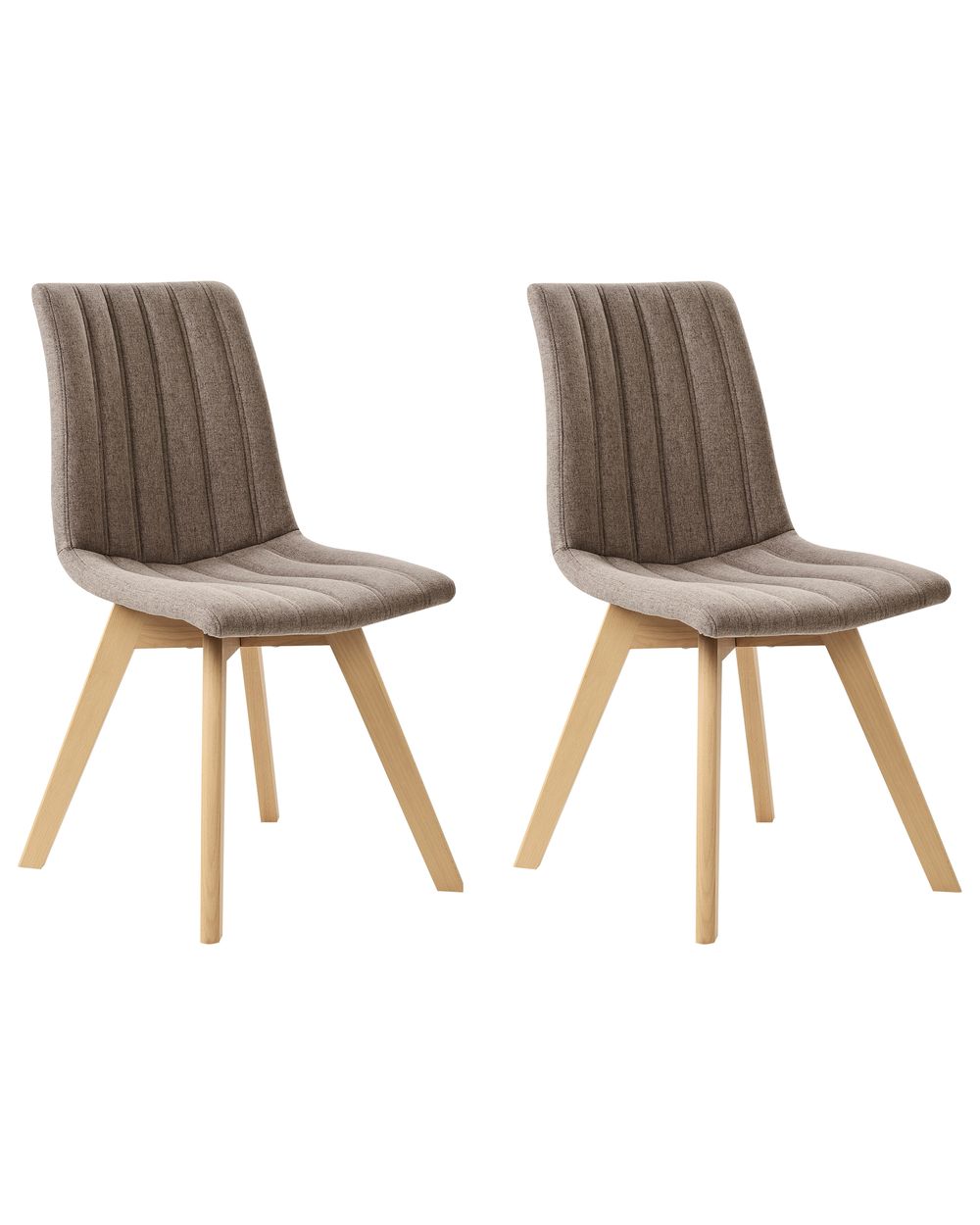 Set of 2 Dining Chairs CALGARY Fabric Brown