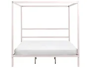 Four Poster Bed Metal LESTARDS 180 x 200 cm (EU Super King) Light Beige_1165333
