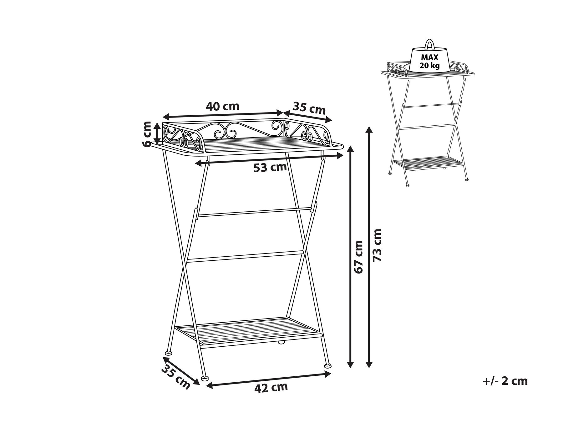 Side Table ANCUD Metal White_815018