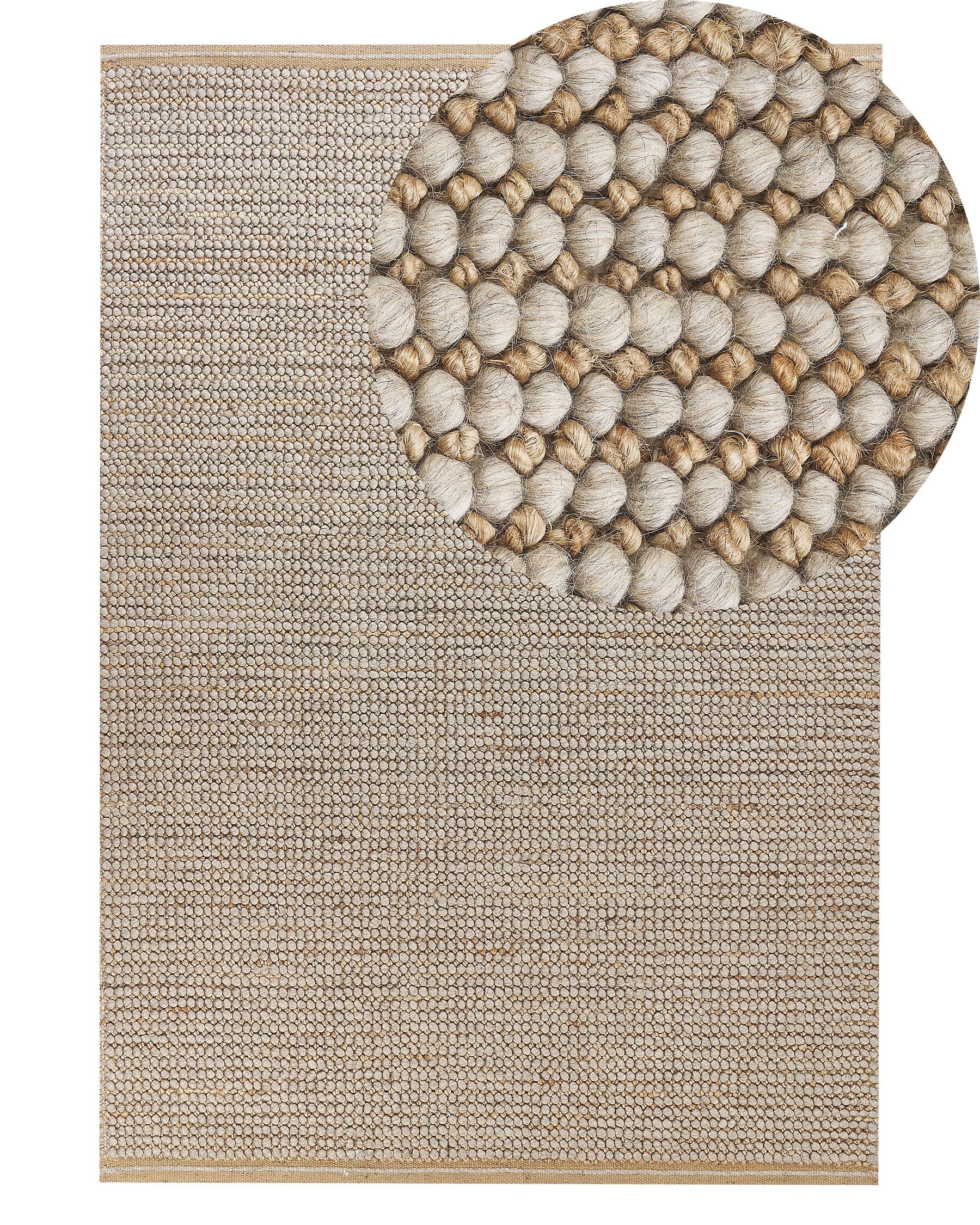 Bézs gyapjúszőnyeg 140 x 200 cm BANOO_845597