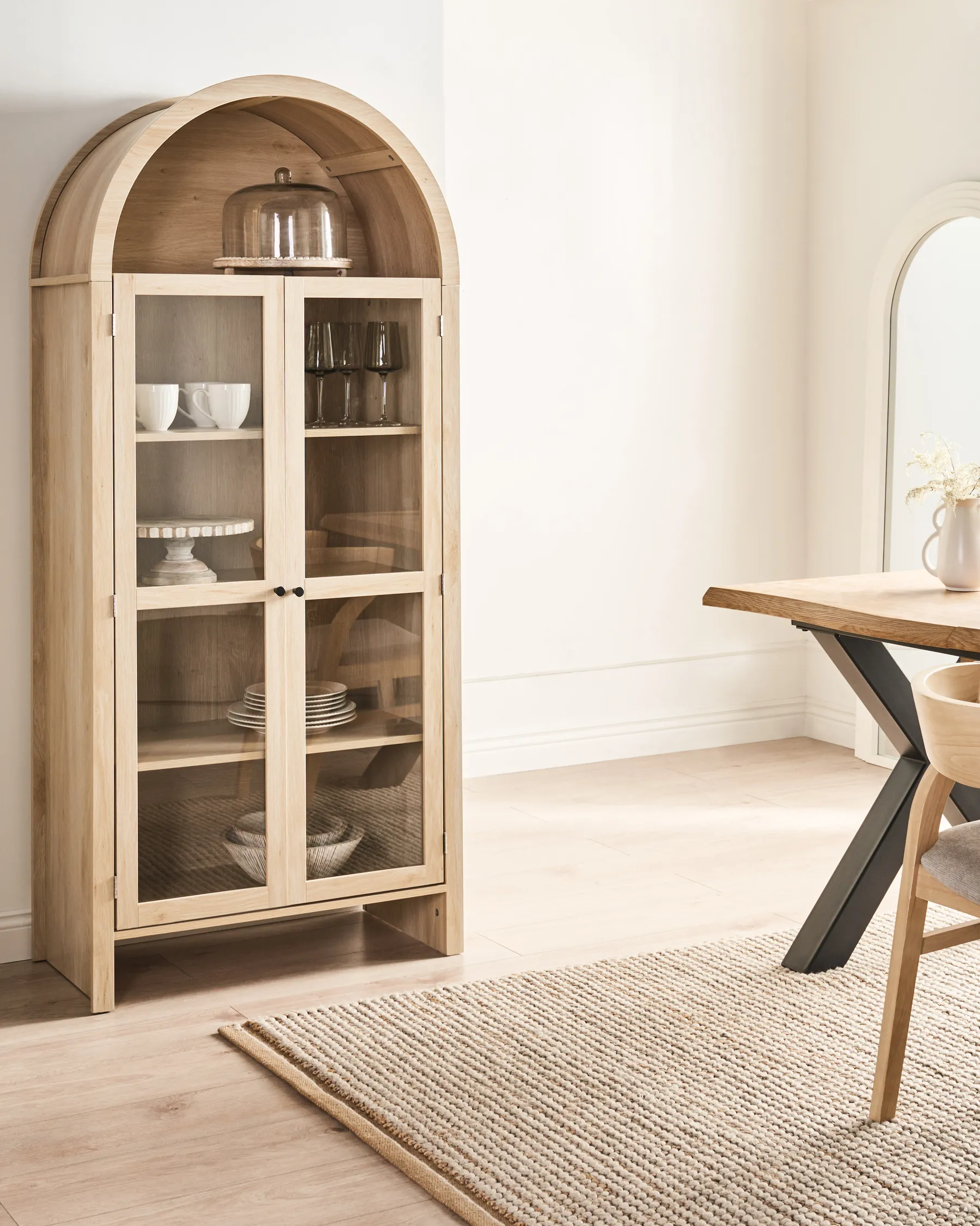 Glass Display Cabinet GLENWOOD 79 cm Light Brown_998704