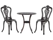 Bistro Set BOVINO Metal Dark Brown_797593