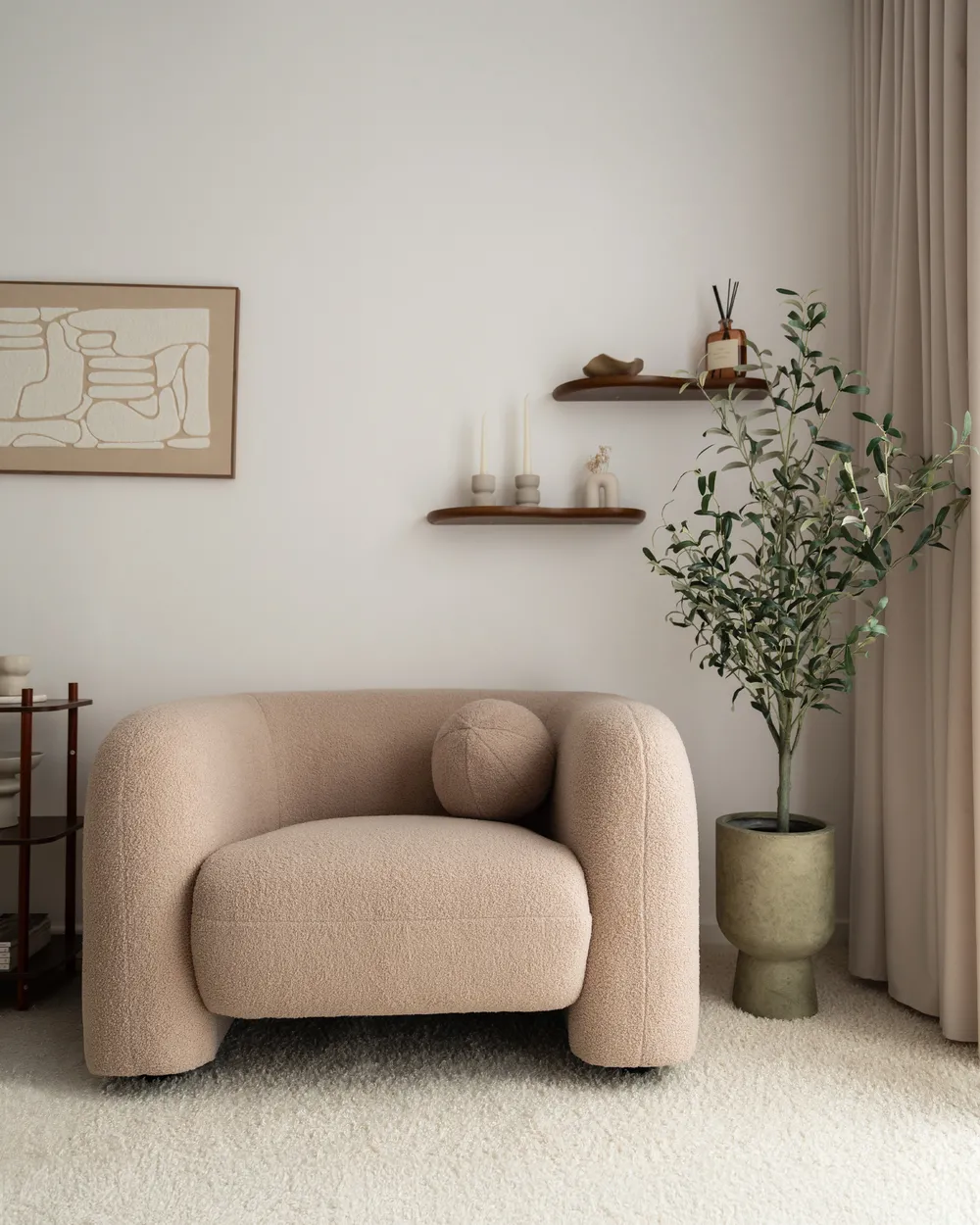 Set da salotto 5 posti LEIREN Bouclé Beige_967765
