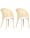 Set of 2 Dining Chairs CORNELL Metal Light Beige