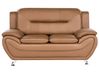 Sofa dla 2 osób LEIRA Ekoskóra Złoty brąz
