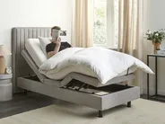Adjustable Bed Fabric DUKE II 90 x 200 cm (EU Single) Light Grey_910586