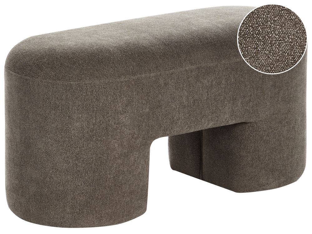 Ławka tapicerowana DECORAH Boucle Brązowy