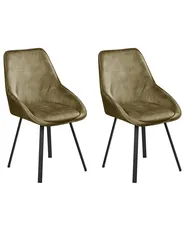 Set di 2 sedie da pranzo TERLTON Velluto Verde_1041286