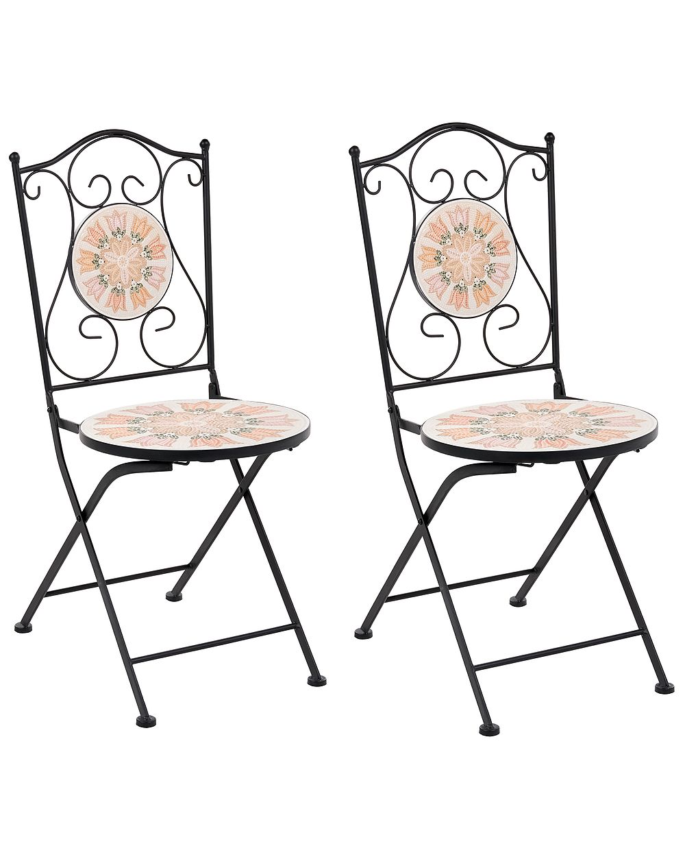 Set of 2 Garden Chairs SETTALA Folding Metal Multicolour