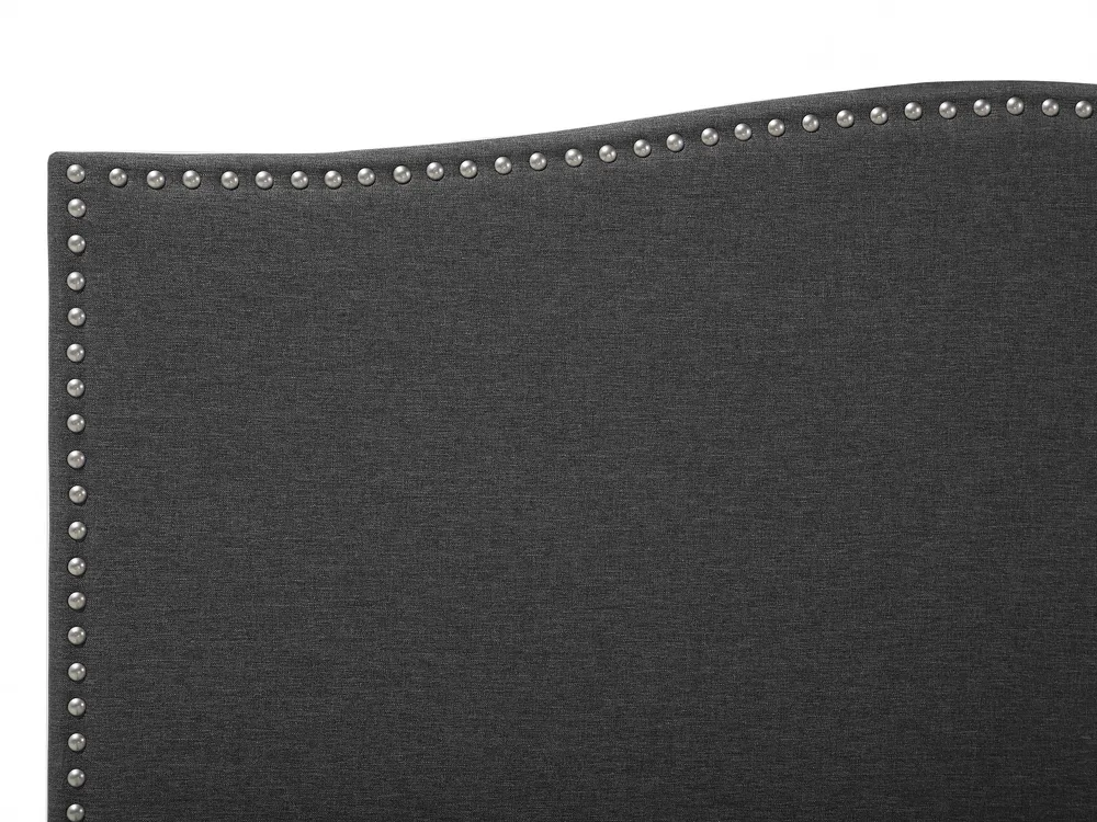 Bed with Storage Drawers MONTPELLIER Fabric Dark Grey 160 x 200 cm (EU King Size)_708783