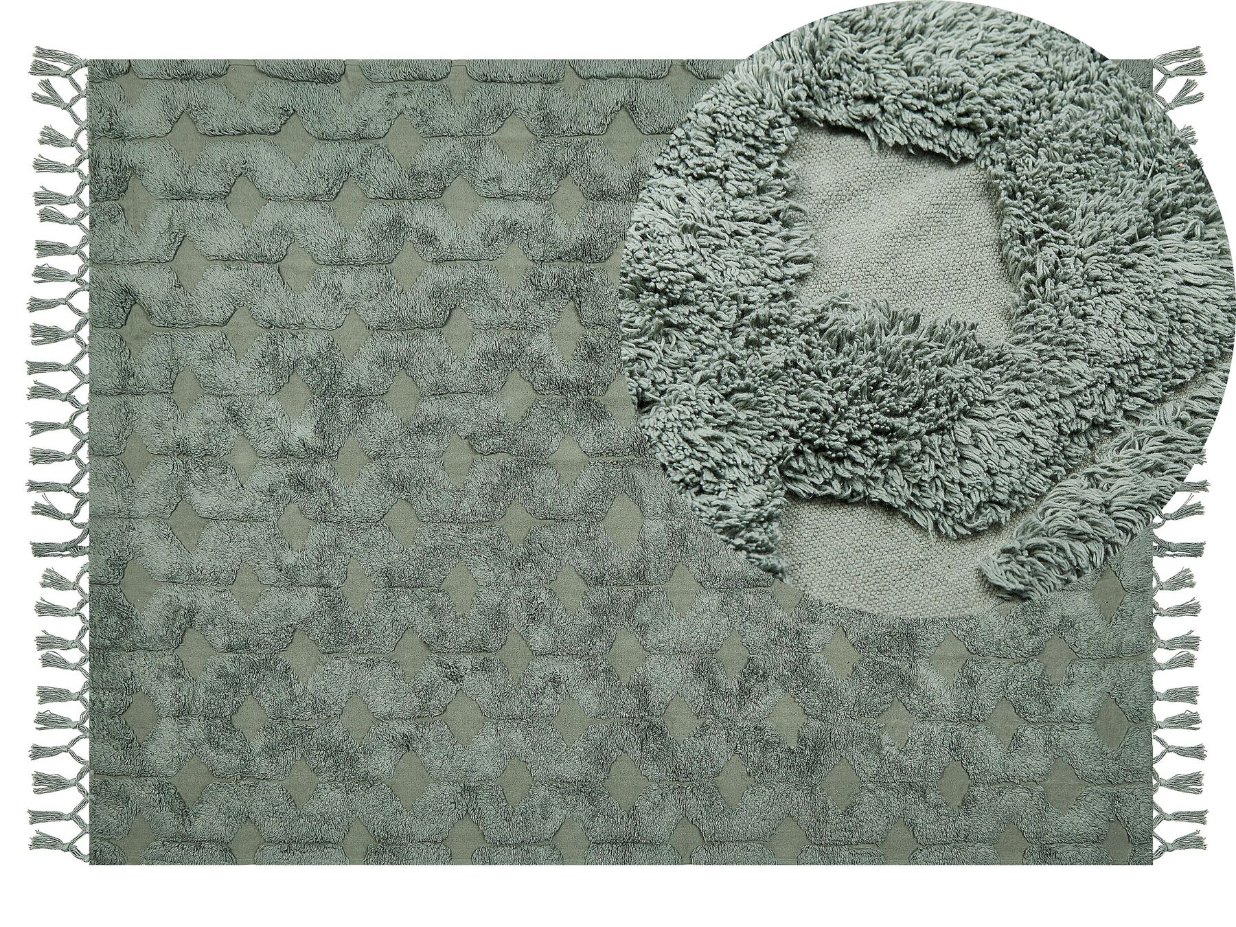 Bavlnený koberec 140 x 200 cm zelený KARS_840531
