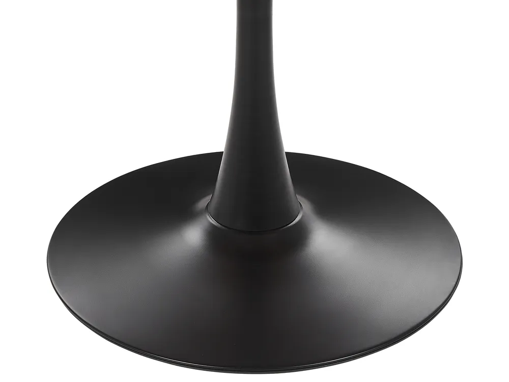 Beliani Tavolo Da Pranzo Tondo 90 Cm Effetto Marmo Bianco - Base In Metallo Dorato, Per Cucina 4 Posti, Moderno - 2