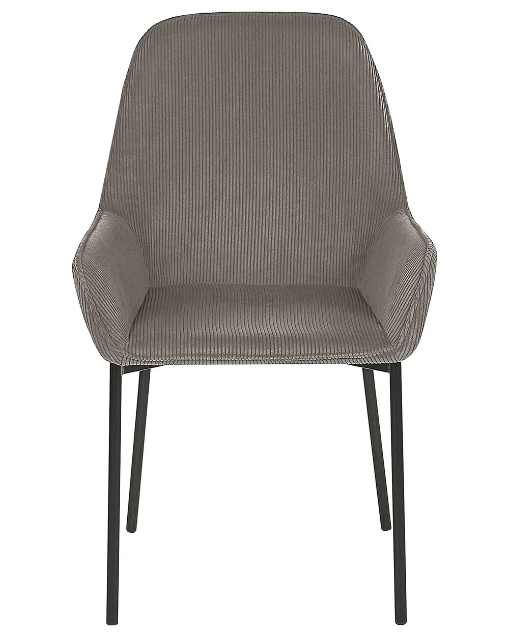 Set of 2 Dining Chairs LOVERNA Corduroy Grey_780012